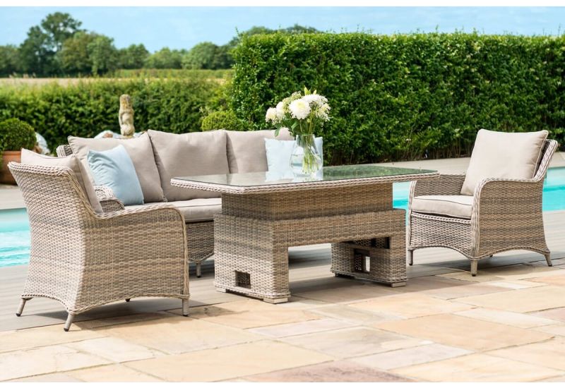 garden sofa set with rising table