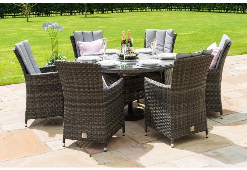 maze rattan la 6 seat round dining set