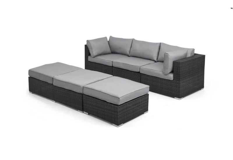 maze rattan rio corner sofa set grey