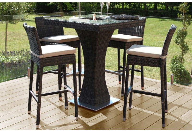 tall rattan bar table