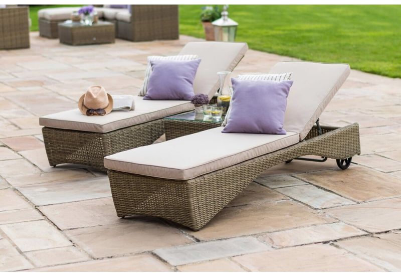 miami rattan sun lounger set